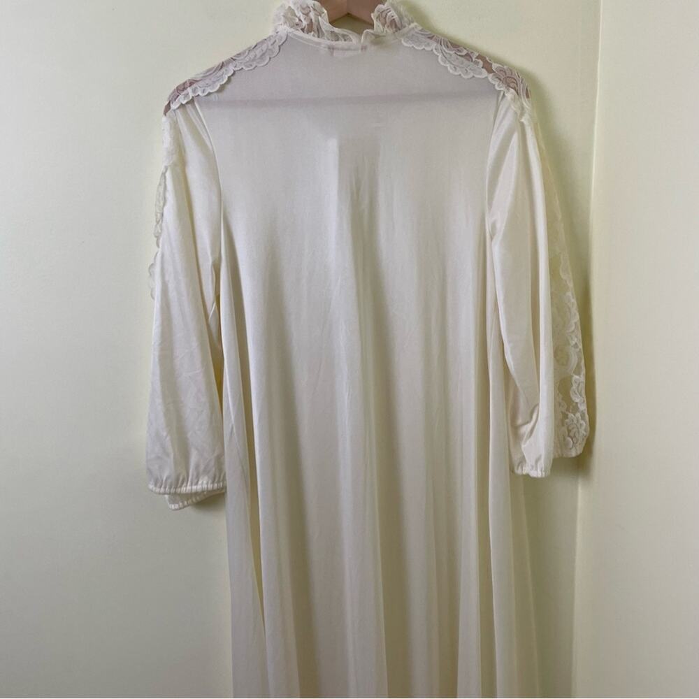 Vintage Ilise Stevens White Lace Nightgown Robe Made in USA SIZE SMALL - Picture 12 of 12